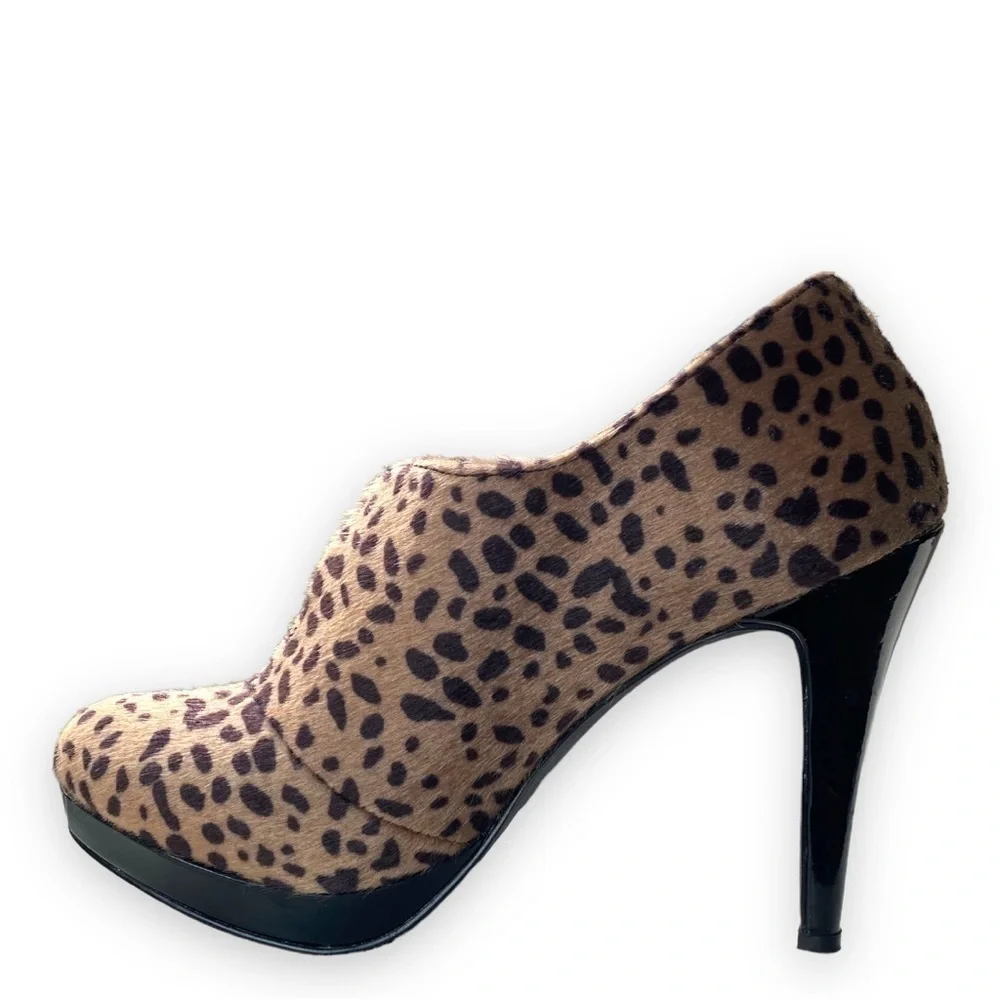 STYLE & Co Faux Fur Leopard Heeled Booties